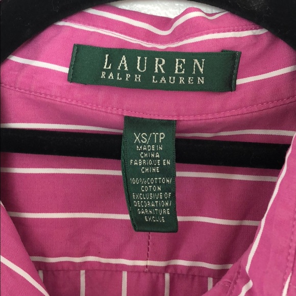 Ralph Lauren pink and white stripe button down - Picture 2 of 6